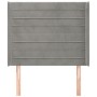 Headboard with light gray velvet ears 103x16x118/128 cm by , Headboards and footboards - Ref: Foro24-3119762, Price: 67,52 €,...