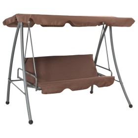 Outdoor swing bench with brown canopy by vidaXL, Garden rockers - Ref: Foro24-43238, Price: 192,01 €, Discount: %