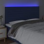 Headboard with LED lights blue fabric 180x5x118/128 cm by , Headboards and footboards - Ref: Foro24-3122584, Price: 135,18 €,...