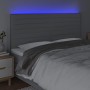 Headboard with LED lights light gray fabric 200x5x118/128 cm by , Headboards and footboards - Ref: Foro24-3122586, Price: 122...