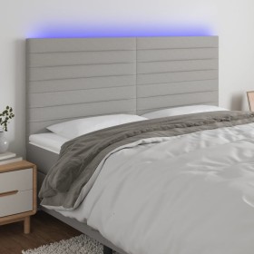 Headboard with LED lights light gray fabric 180x5x118/128 cm by , Headboards and footboards - Ref: Foro24-3122578, Price: 110...