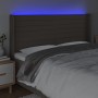 Kopfteil mit LED aus taupegrauem Stoff 203x16x118/128 cm von , Kopf- und Fußteile - Ref: Foro24-3124214, Preis: 146,86 €, Rab...