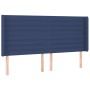 Blue fabric headboard with LED 203x16x118/128 cm by , Headboards and footboards - Ref: Foro24-3124216, Price: 151,02 €, Disco...