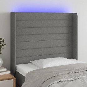 Cabecero con LED de tela gris oscuro 93x16x118/128 cm de , Cabeceros y pies de cama - Ref: Foro24-3124171, Precio: 72,35 €, D...