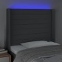 Dark gray fabric headboard with LED 93x16x118/128 cm by , Headboards and footboards - Ref: Foro24-3124171, Price: 72,99 €, Di...