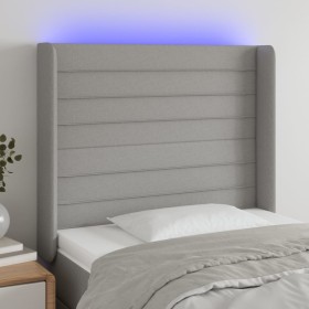 Cabecero con LED de tela gris claro 103x16x118/128 cm de , Cabeceros y pies de cama - Ref: Foro24-3124178, Precio: 78,77 €, D...