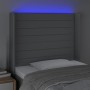 Light gray fabric headboard with LED 103x16x118/128 cm by , Headboards and footboards - Ref: Foro24-3124178, Price: 75,79 €, ...