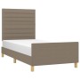 Bed frame with headboard in taupe gray fabric 90x190 cm by , Beds and slatted bases - Ref: Foro24-3125102, Price: 138,97 €, D...