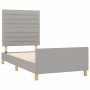 Estructura de cama con cabecero de tela gris claro 100x200 cm de , Camas y somieres - Ref: Foro24-3125114, Precio: 155,21 €, ...