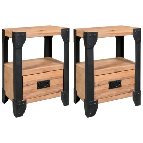 Bedside tables 2 pcs solid acacia wood and steel 40x30x54 cm by vidaXL, Nightstands - Ref: Foro24-279100, Price: 163,35 €, Di...