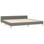 Bed frame with headboard dark gray fabric 200x200 cm by , Beds and slatted bases - Ref: Foro24-3125163, Price: 233,47 €, Disc...