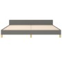 Bed frame with headboard dark gray fabric 200x200 cm by , Beds and slatted bases - Ref: Foro24-3125163, Price: 226,62 €, Disc...