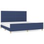 Estructura de cama con cabecero de tela azul 200x200 cm de , Camas y somieres - Ref: Foro24-3125168, Precio: 267,75 €, Descue...