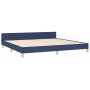 Estructura de cama con cabecero de tela azul 200x200 cm de , Camas y somieres - Ref: Foro24-3125168, Precio: 267,75 €, Descue...