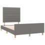 Bed frame with headboard in dark gray fabric 120x200 cm by , Beds and slatted bases - Ref: Foro24-3125123, Price: 164,54 €, D...