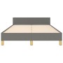 Bed frame with headboard in dark gray fabric 120x200 cm by , Beds and slatted bases - Ref: Foro24-3125123, Price: 164,54 €, D...