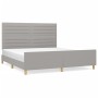 Bed frame with headboard light gray fabric 180x200 cm by , Beds and slatted bases - Ref: Foro24-3125154, Price: 220,06 €, Dis...