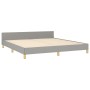 Bed frame with headboard light gray fabric 180x200 cm by , Beds and slatted bases - Ref: Foro24-3125154, Price: 220,06 €, Dis...