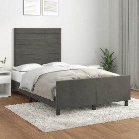 Dark gray velvet bed frame with headboard 120x200 cm by , Beds and slatted bases - Ref: Foro24-3125807, Price: 168,17 €, Disc...