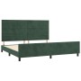 Dark green velvet bed frame with headboard 200x200 cm by , Beds and slatted bases - Ref: Foro24-3125839, Price: 274,34 €, Dis...