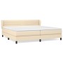 Cama box spring con colchón tela color crema 200x200 cm de , Camas y somieres - Ref: Foro24-3126354, Precio: 636,92 €, Descue...