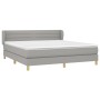 Box spring bed with light gray fabric mattress 180x200 cm by , Beds and slatted bases - Ref: Foro24-3126901, Price: 535,23 €,...