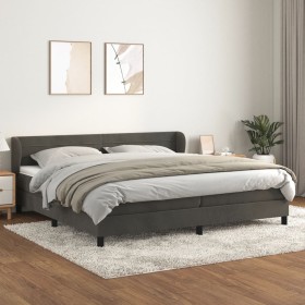 Box spring bed with dark gray velvet mattress 200x200 cm by , Beds and slatted bases - Ref: Foro24-3127572, Price: 616,99 €, ...