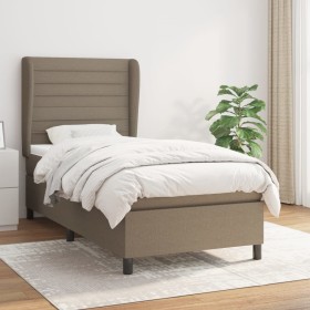 Box spring bed with taupe gray fabric mattress 90x200 cm by , Beds and slatted bases - Ref: Foro24-3128017, Price: 390,31 €, ...