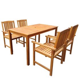 Set de comedor de jardín 5 piezas madera maciza de acacia de vidaXL, Conjuntos de jardín - Ref: Foro24-42622, Precio: 372,99 ...