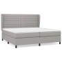 Cama box spring con colchón tela gris claro 200x200 cm de , Camas y somieres - Ref: Foro24-3128069, Precio: 672,29 €, Descuen...