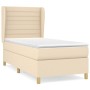 Cama box spring con colchón tela color crema 100x200 cm de , Camas y somieres - Ref: Foro24-3128586, Precio: 401,79 €, Descue...