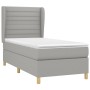 Box spring bed with light gray fabric mattress 90x190 cm by , Beds and slatted bases - Ref: Foro24-3128565, Price: 340,32 €, ...