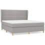 Box spring bed with light gray fabric mattress 180x200 cm by , Beds and slatted bases - Ref: Foro24-3128621, Price: 624,14 €,...