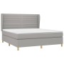 Box spring bed with light gray fabric mattress 180x200 cm by , Beds and slatted bases - Ref: Foro24-3128621, Price: 624,14 €,...