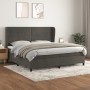 Box spring bed with dark gray velvet mattress 200x200 cm by , Beds and slatted bases - Ref: Foro24-3129292, Price: 695,50 €, ...