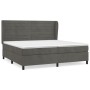 Box spring bed with dark gray velvet mattress 200x200 cm by , Beds and slatted bases - Ref: Foro24-3129292, Price: 695,50 €, ...