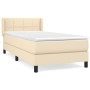 Cama box spring con colchón tela color crema 90x200 cm de , Camas y somieres - Ref: Foro24-3129686, Precio: 318,64 €, Descuen...