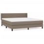 Box spring bed with taupe gray fabric mattress 180x200 cm by , Beds and slatted bases - Ref: Foro24-3129813, Price: 565,23 €,...