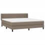 Box spring bed with taupe gray fabric mattress 180x200 cm by , Beds and slatted bases - Ref: Foro24-3129813, Price: 565,23 €,...