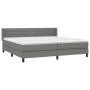 Cama box spring con colchón tela gris oscuro 200x200 cm de , Camas y somieres - Ref: Foro24-3129818, Precio: 540,77 €, Descue...