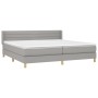 Cama box spring con colchón tela gris claro 200x200 cm de , Camas y somieres - Ref: Foro24-3130377, Precio: 594,27 €, Descuen...