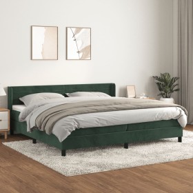 Box spring bed with dark green velvet mattress 200x200 cm by , Beds and slatted bases - Ref: Foro24-3131042, Price: 601,48 €,...