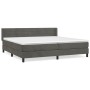 Box spring bed with dark gray velvet mattress 200x200 cm by , Beds and slatted bases - Ref: Foro24-3131040, Price: 612,30 €, ...