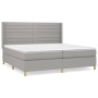 Cama box spring con colchón tela gris claro 200x200 cm de , Camas y somieres - Ref: Foro24-3132097, Precio: 629,08 €, Descuen...