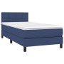 Box spring bed mattress and LED lights blue fabric 90x190 cm by , Beds and slatted bases - Ref: Foro24-3133123, Price: 316,99...