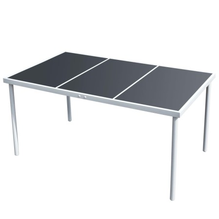 Mesa de jardín de acero negra 150x90x74 cm de vidaXL, Mesas de jardín - Ref: Foro24-43305, Precio: 113,16 €, Descuento: %