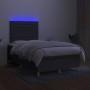 Cama box spring con colchón y LED tela gris oscuro 120x200 cm de , Camas y somieres - Ref: Foro24-3135502, Precio: 403,26 €, ...