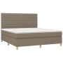 Boxspringbett mit Matratze und LED-Leuchten taupegrauer Stoff 180x200 cm von , Betten und Lattenroste - Ref: Foro24-3135537, ...