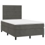 Cama box spring colchón y LED terciopelo gris oscuro 120x200 cm de , Camas y somieres - Ref: Foro24-3136174, Precio: 414,10 €...