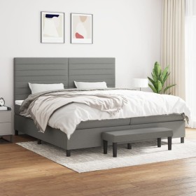 Cama box spring con colchón tela gris oscuro 200x200 cm de , Camas y somieres - Ref: Foro24-3136702, Precio: 651,99 €, Descue...